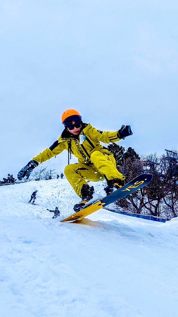 Me snowboarding at Buck Hill